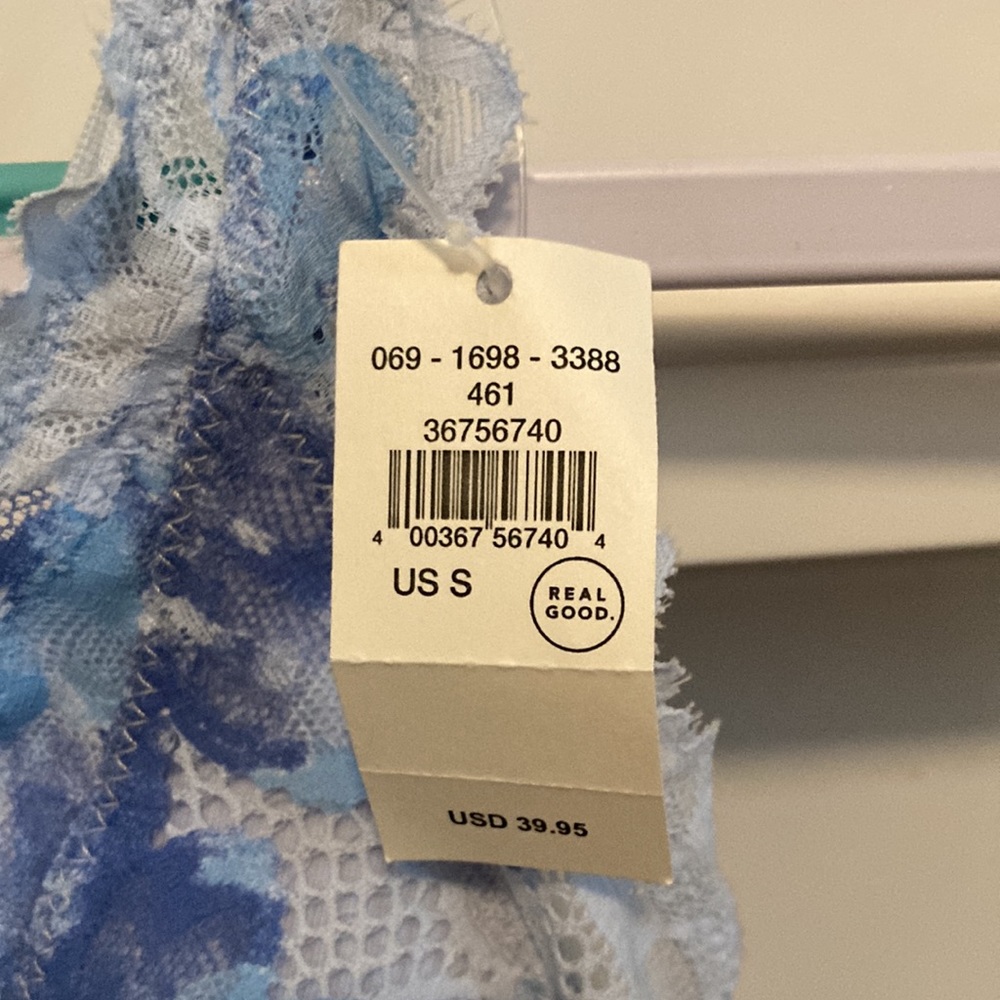 Aerie Blue Lace Bralette with Strappy Back - Picture 2 of 4